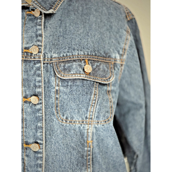 Vintage 90's BILL BLASS Jean Jacket Women's LARGE Medium Denim Wash #0098 - Picture 9 of 11